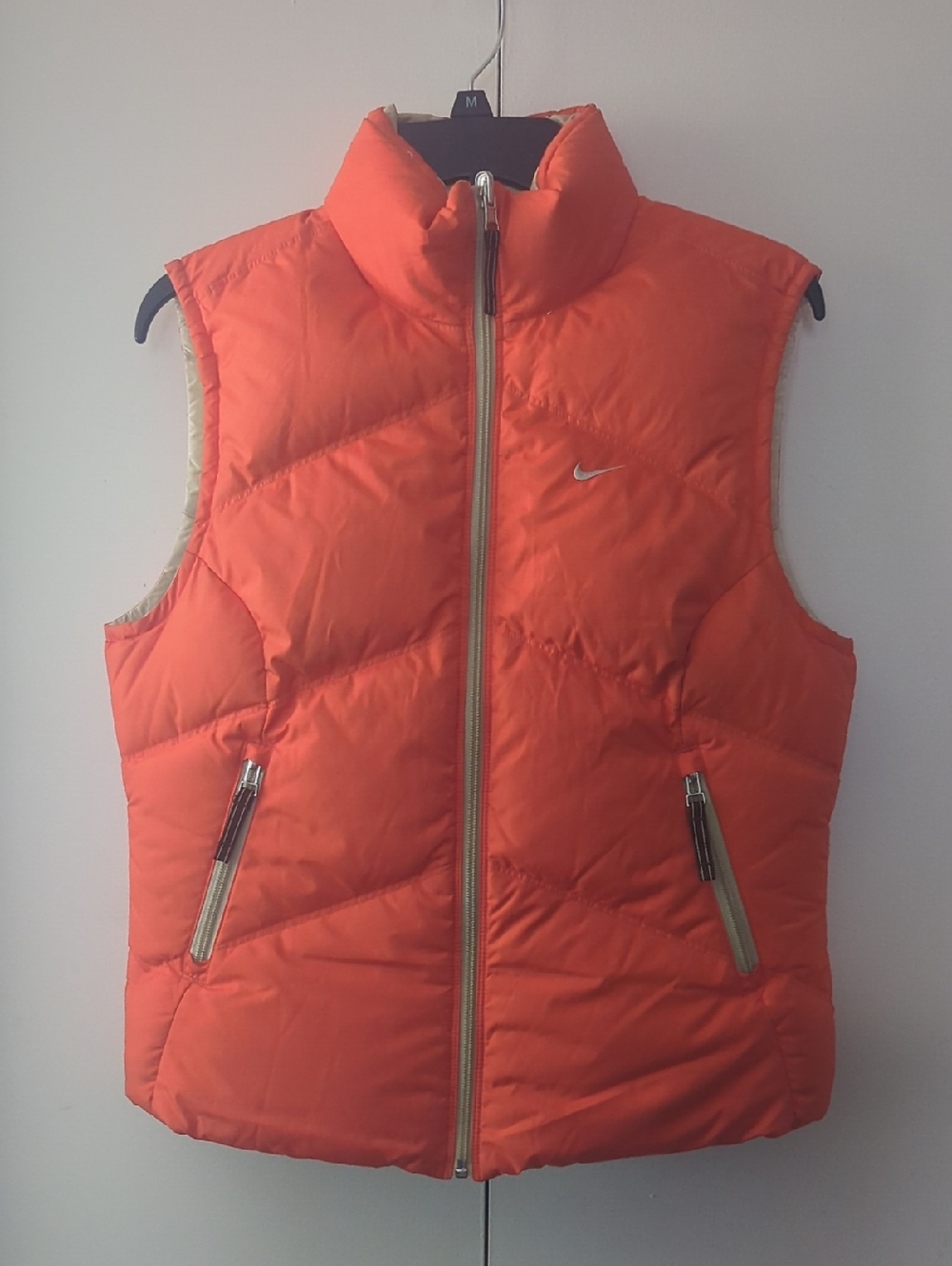 Nike Women's Orange Quilted Down-Look Vest